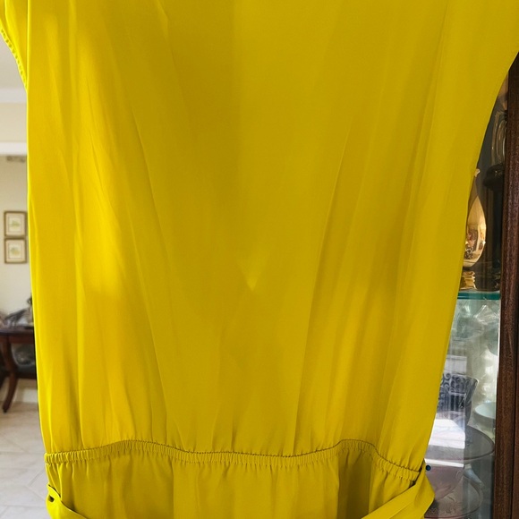 Yoana Baracshi Chartreuse  silk blend sheath dress size 10, fits more like 8. - Picture 5 of 13
